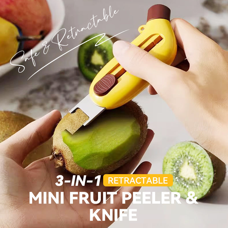 3-in-1-Mini-Obstschäler und -Messer mit einziehbarer Klinge