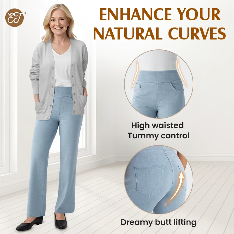 💖LAST-DAY-AKTION – 50 % RABATT 💖 Lässige Yoga-Hose mit weitem Bein für Damen mit hoher Taille und Stretch