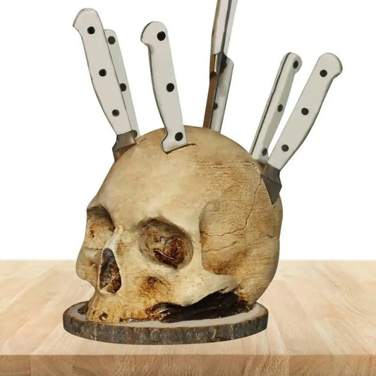 💀Halloween-Überraschung - bis zum halben Preis🎃Kreativer Totenkopf-Messerhalter aus Harz