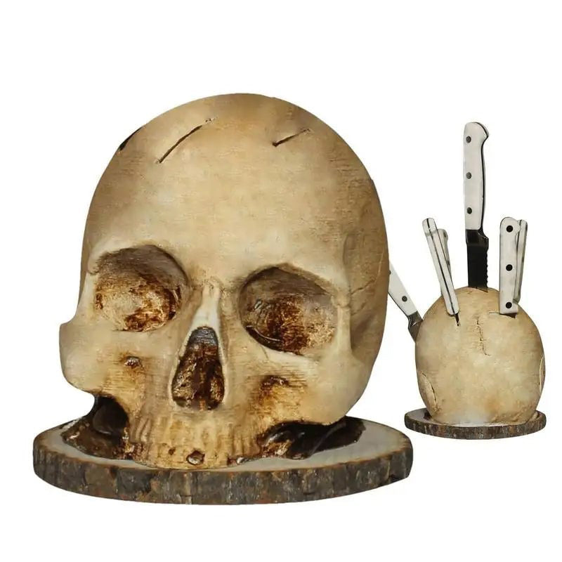 💀Halloween-Überraschung - bis zum halben Preis🎃Kreativer Totenkopf-Messerhalter aus Harz