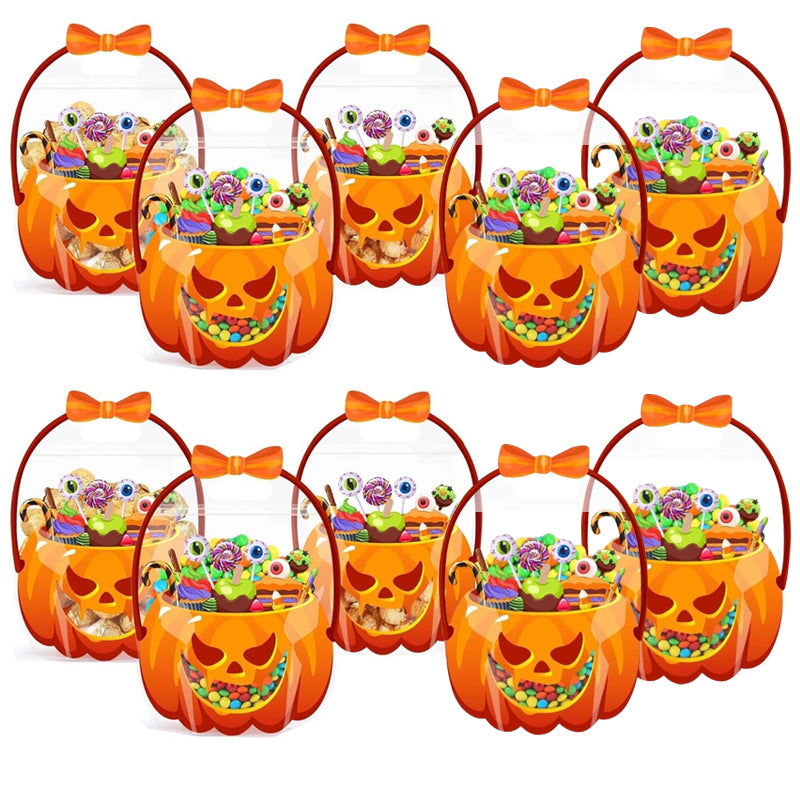 💥 50% Rabatt! 🎃 Halloween-Geschenktüten – 10 Stück, transparentes Kürbis-Design. Mit Reißverschluss & stabilem Henkel. PP-Material. Perfekt für Trick-or-Treat & Party-Goodies 🍬