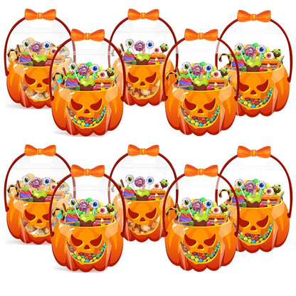 💥 50% Rabatt! 🎃 Halloween-Geschenktüten – 10 Stück, transparentes Kürbis-Design. Mit Reißverschluss & stabilem Henkel. PP-Material. Perfekt für Trick-or-Treat & Party-Goodies 🍬