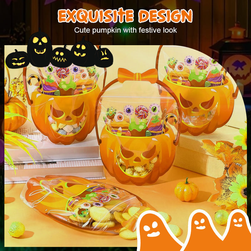 💥 50% Rabatt! 🎃 Halloween-Geschenktüten – 10 Stück, transparentes Kürbis-Design. Mit Reißverschluss & stabilem Henkel. PP-Material. Perfekt für Trick-or-Treat & Party-Goodies 🍬