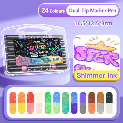 🔥Weihnachtsangebot  50 % RABATT🎁Dual-Tip Glitter Marker Pen