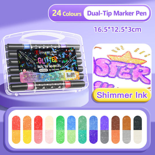🔥Weihnachtsangebot  50 % RABATT🎁Dual-Tip Glitter Marker Pen