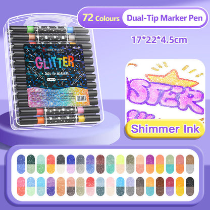🔥Weihnachtsangebot  50 % RABATT🎁Dual-Tip Glitter Marker Pen