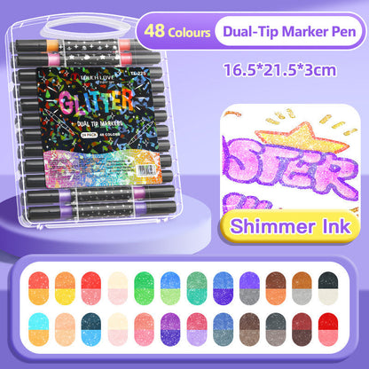 🔥Weihnachtsangebot  50 % RABATT🎁Dual-Tip Glitter Marker Pen