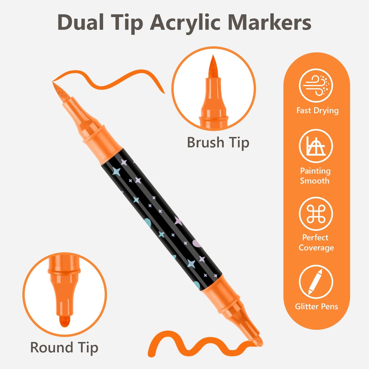 🔥Weihnachtsangebot  50 % RABATT🎁Dual-Tip Glitter Marker Pen