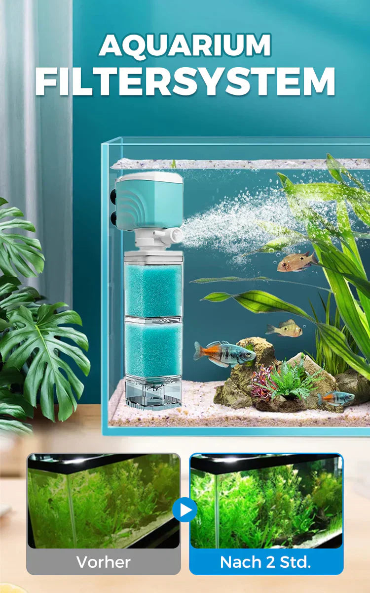 🔥3-in-1-Filter für Aquarien – Filtration, Sauerstoffierung und Wasserpumpung
