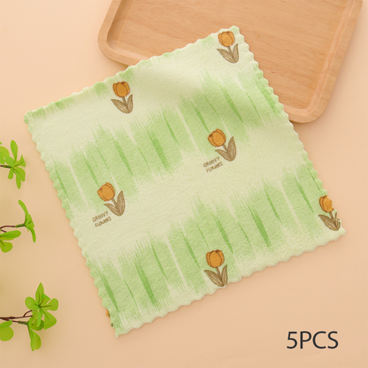 💥 Heißer Verkauf 50% Rabatt🔥5 Stück korallenfarbene Flanell-Geschirrtücher für den Heimgebrauch