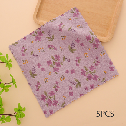 💥 Heißer Verkauf 50% Rabatt🔥5 Stück korallenfarbene Flanell-Geschirrtücher für den Heimgebrauch