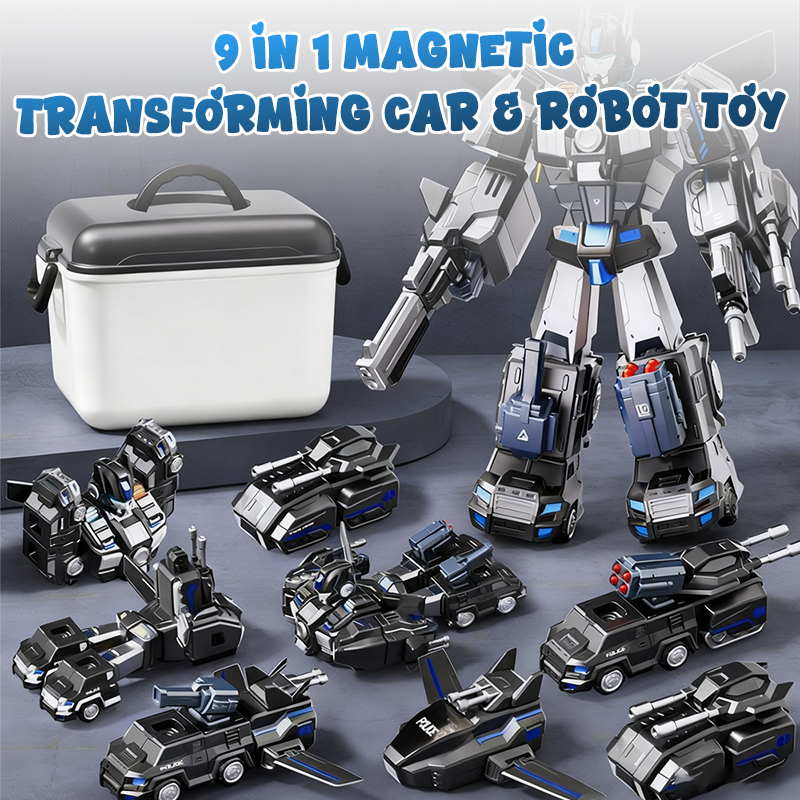 💥 ZEITLICH BEGRENZTES ANGEBOT! 🔥9-in-1 magnetisches transformierendes Auto- und Roboterspielzeug