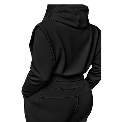 🎉🎉2-teiliges Rippstrick-Langarm-Crop-Top mit Weitbeinhose als abgestimmtes Lounge-Outfit🎈🎈
