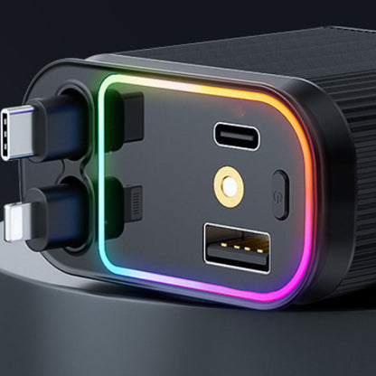 120-W-Autoladegerät mit violettem Stern-Ambientelicht und einziehbarem Kabel