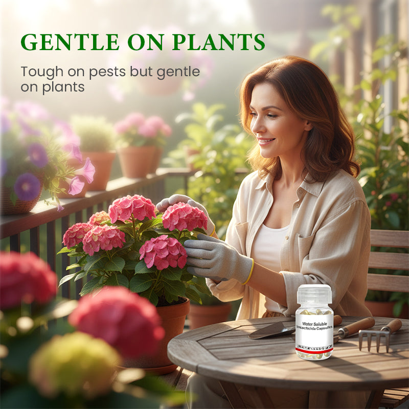 Wasserlösliche Insektizid-Kapseln für gesunde Blumen