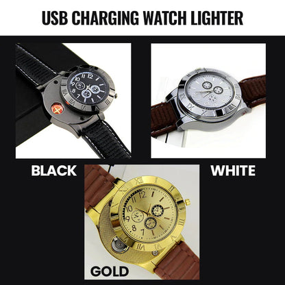 Ideales Geschenk - Wiederaufladbare USB-Uhr mit Feuerzeug