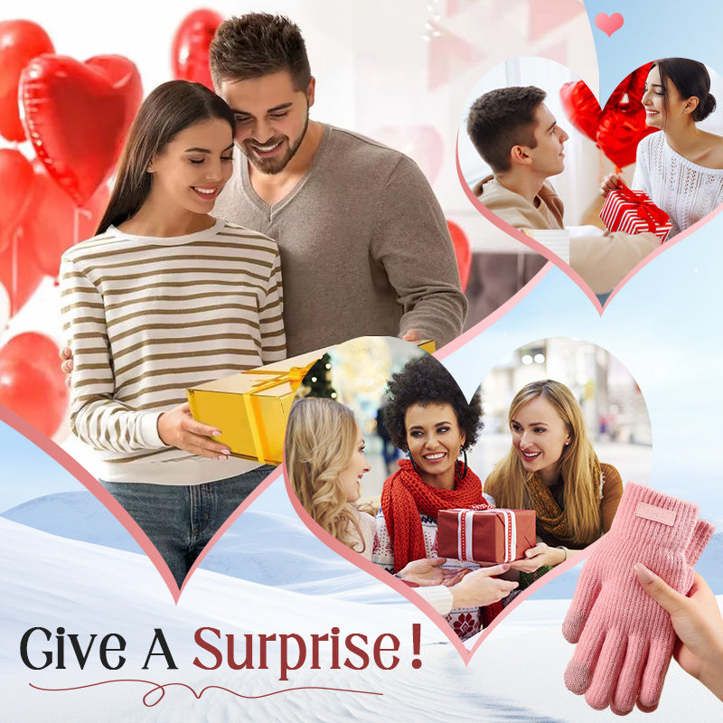 Warme Thermo-Strickhandschuhe mit Touchscreen-Funktion