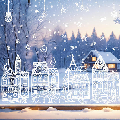 🎅Frühweihnachtsangebote – 50 % RABATT🎄Weihnachtsdorf-Fensterbilder-Set