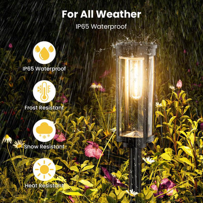 🌞 Solar-Gartenleuchte mit Filament-Optik – Wasserdicht & ideal für Wege und Rasen
