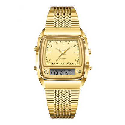 ⌚ 50% RABATT! 💧 Herren Multifunktionsuhr mit Dual-Display – Quarz & Digital, Edelstahlarmband & Wasserdicht ✨