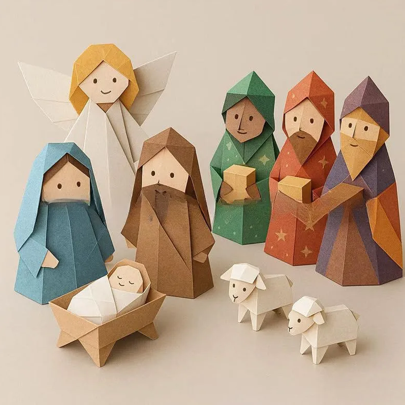 Origami-Bastelset – Weihnachtskrippe