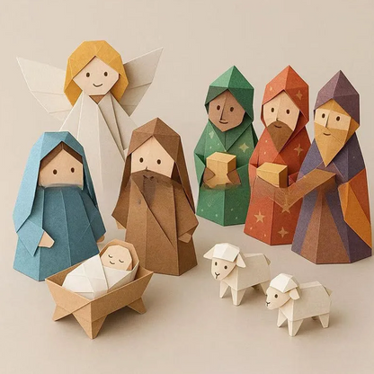 Origami-Bastelset – Weihnachtskrippe
