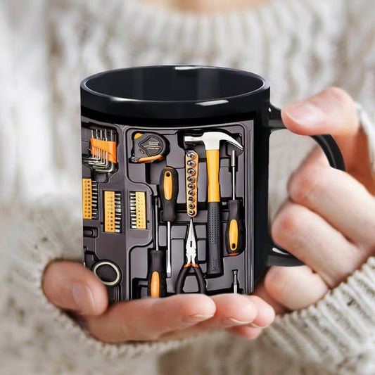 🏆🔨Lustiger Kaffeebecher – Werkzeugkasten-Set für Mechaniker☕