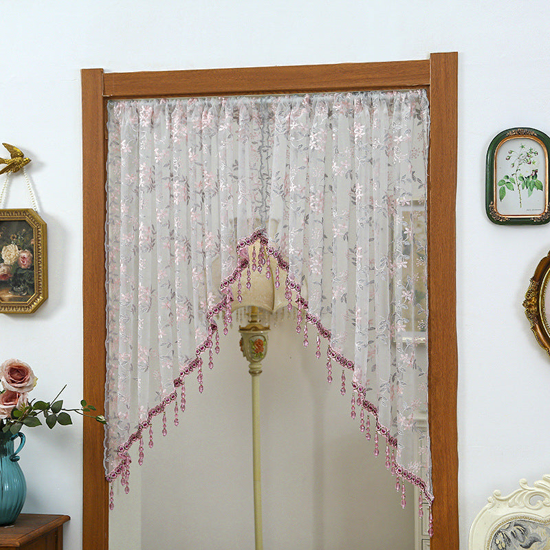 🛍️ 50 % Rabatt – Leichter Stickvorhang mit Perlen – halbtransparent, stickverziert, montagefreundlich & vielseitig für Wohnzimmer, Schlafzimmer & Flur 🪟