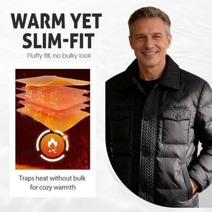 Herren warme gefütterte Jacke im Vintage Stil mit Klappkragen