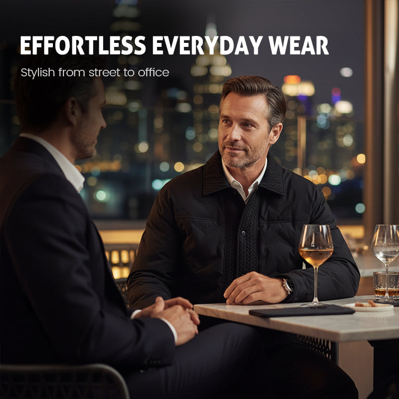 Herren warme gefütterte Jacke im Vintage Stil mit Klappkragen