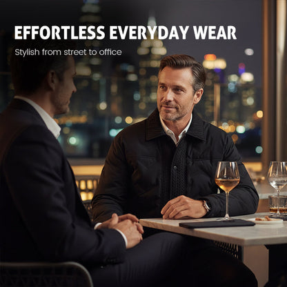 Herren warme gefütterte Jacke im Vintage Stil mit Klappkragen