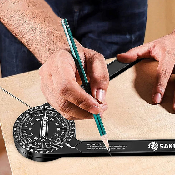 📐 Perfekte Gehrungsverbindungen jedes Mal – 7" Aluminium-Winkelmesser für Gehrungssägen. Kein Rätselraten mehr. Lager in Großbritannien