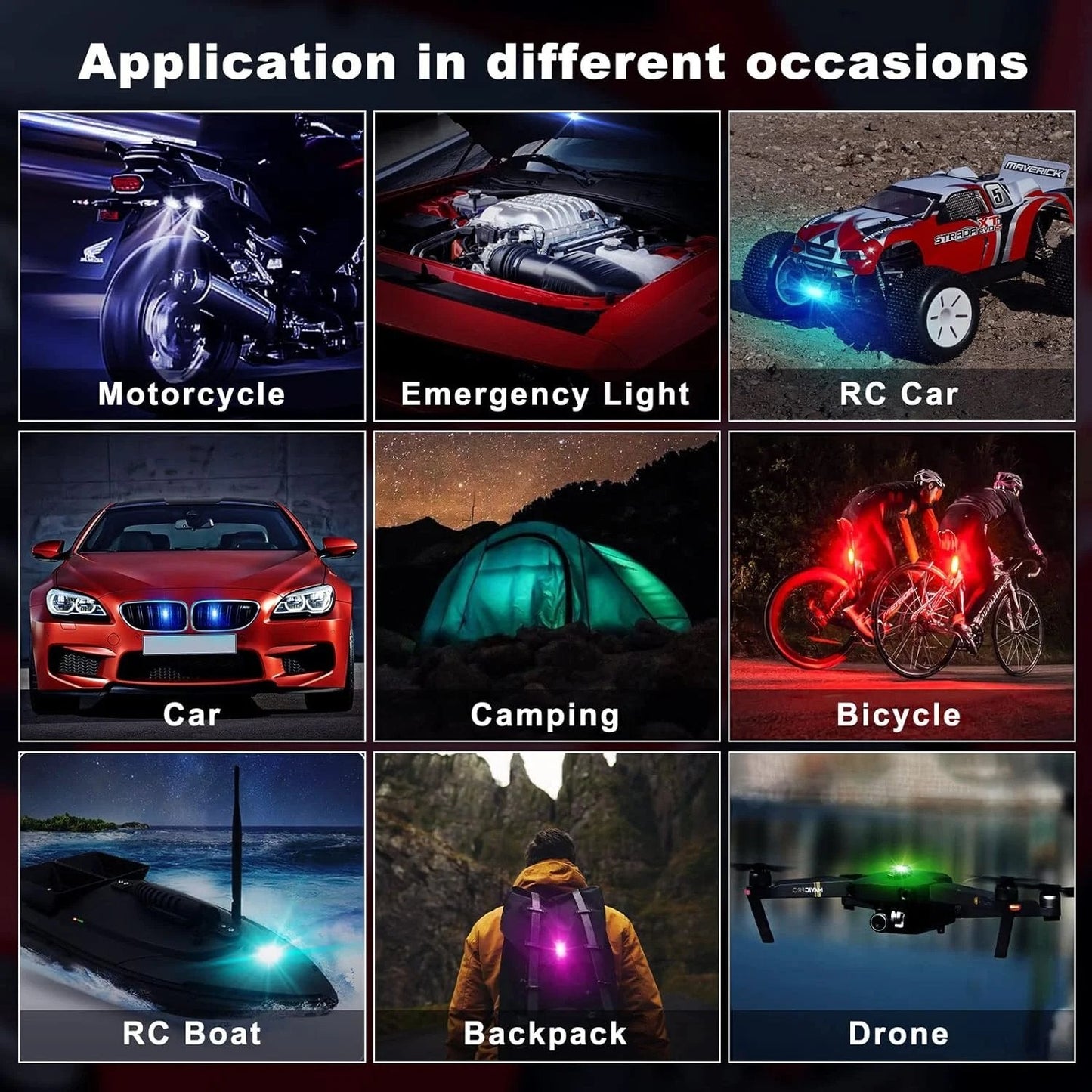 8 Farben Wireless LED -Leuchten mit Fernbedienung