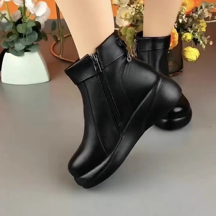 Stylische und bequeme PU-Stiefeletten für Damen mit runder Kappe