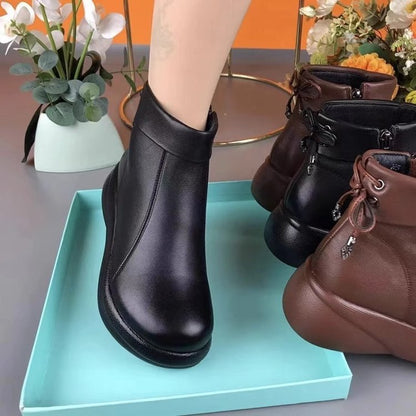 Stylische und bequeme PU-Stiefeletten für Damen mit runder Kappe