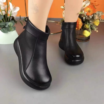 Stylische und bequeme PU-Stiefeletten für Damen mit runder Kappe