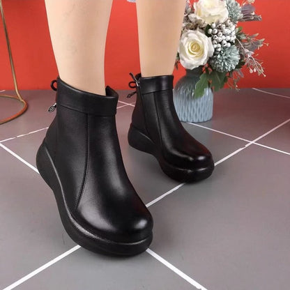 Stylische und bequeme PU-Stiefeletten für Damen mit runder Kappe