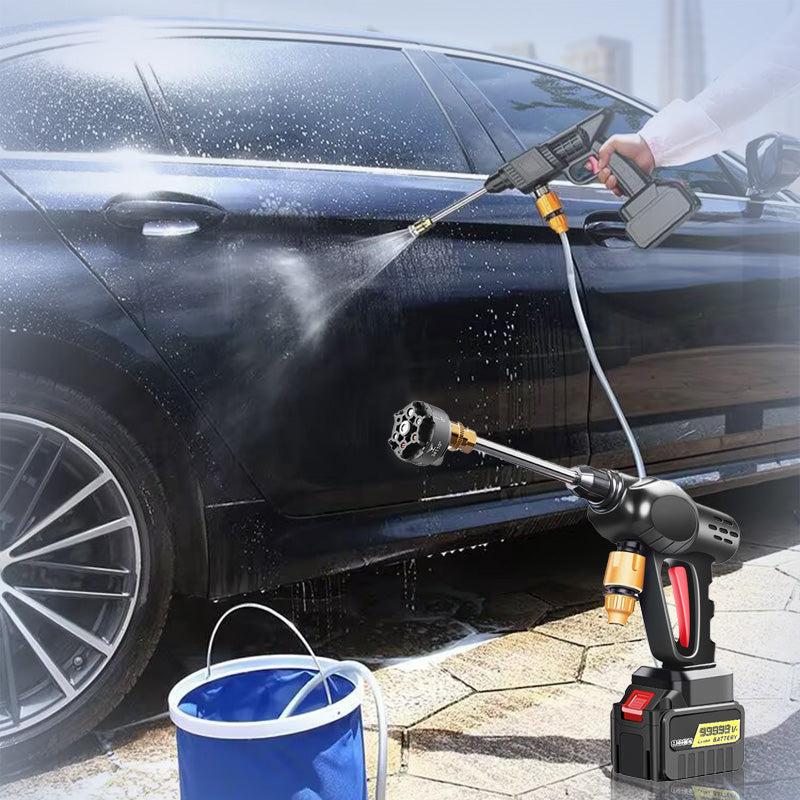 🚗 62% RABATT! 💦 Akku Hochdruckreiniger 200bar – 2X3000mAh, 180° Verstellbare Düse & 5m Schlauch für Auto, Terrasse und Bewässerung 🔋