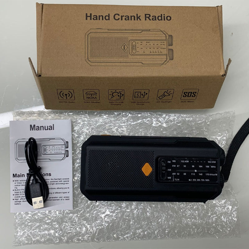 📻🔋 Outdoor-Multifunktionsradio mit Powerbank, Solar & Handkurbel 📡⚡ Notfallradio für Camping & Wanderungen – immer Strom, immer informiert, wetterfest & kompakt
