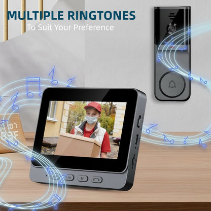 🔔 50% RABATT! 📹 4,3" Smart Video-Türklingel – Kabellos, Gegensprechanlage, Aufzeichnung & Bohrfrei 🏠