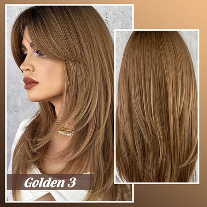 16-Zoll-Ombre-Blond-Spitzenfrontperücken für Frauen, wunderschöne flauschige Perücken mit stumpfem Pony, synthetische Perücken für Partys und den täglichen Gebrauch