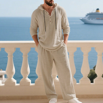 Herren Kapuze Casual Loose Top & Hose 2-teiliges Set