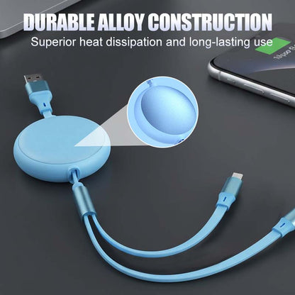 3-in-1 100 W einziehbares Multi-Ladekabel
