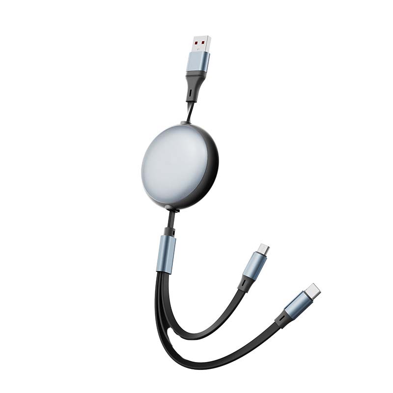 3-in-1 100 W einziehbares Multi-Ladekabel