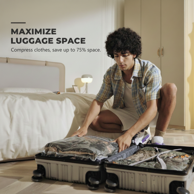 🧳💎 【Limitiertes Angebot – 50% Rabatt!】💎Kabelloses Reise-Vakuum-Kompressionsbeutel-Set – USB-aufladbar, 80% Platzersparnis & wasserdicht ✨