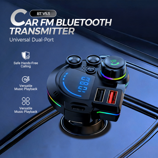 📻 50% RABATT! 🚗 Universeller Dual-Port-FM-Bluetooth-Transmitter – Kabellose Musik, Freisprechen & Doppel-USB-Ladegerät 🔌