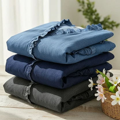 Damen Freizeithemd mit Rüschen V-Ausschnitt – feminin, luftig & vielseitig für jeden Tag im Büro oder in der Freizeit