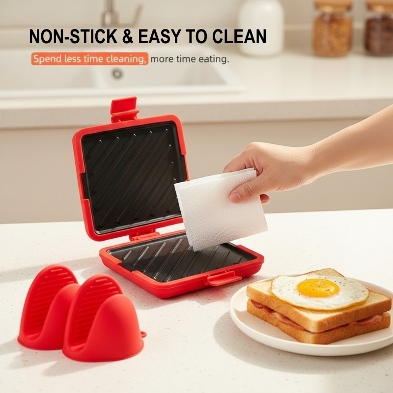 🍳🔥 Schneller 3-Minuten-Snack: Multifunktionaler Mikrowellen-Toaster & Sandwichmaker – Antihaft-Beschichtung für mühelose Reinigung & perfektes Ergebnis 🥪💡