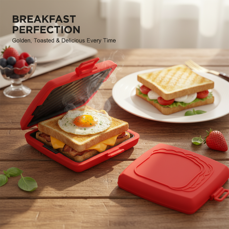 🍳🔥 Schneller 3-Minuten-Snack: Multifunktionaler Mikrowellen-Toaster & Sandwichmaker – Antihaft-Beschichtung für mühelose Reinigung & perfektes Ergebnis 🥪💡