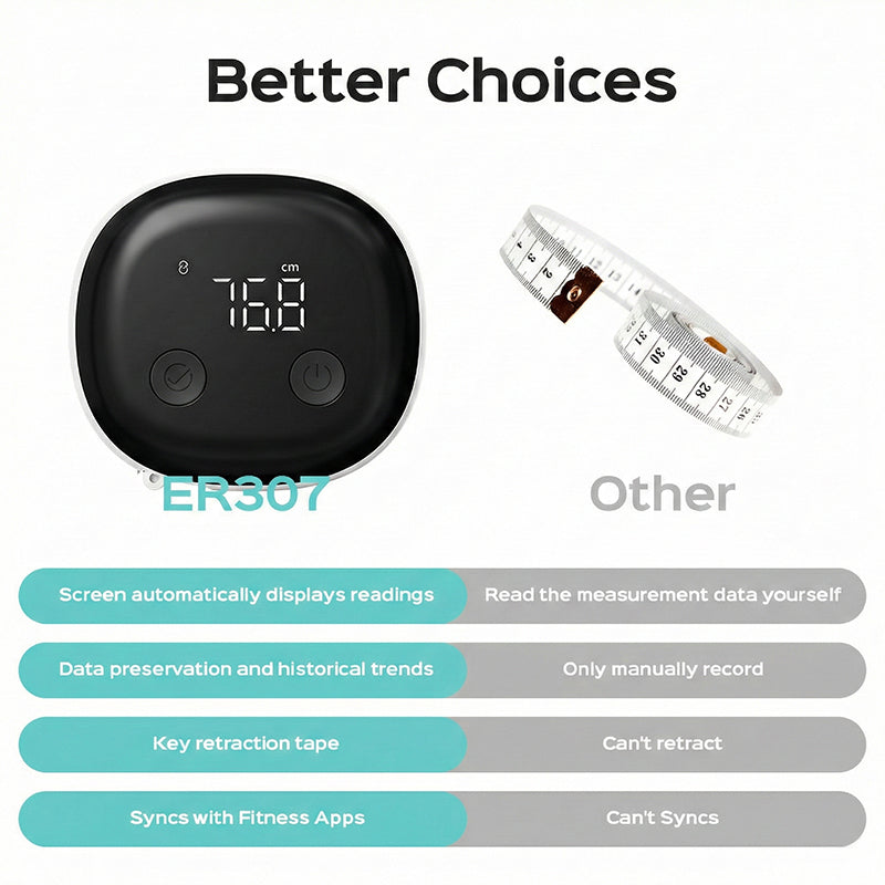 📢📢50 % Rabatt!! ⏰Smart Ruler-Körpermaßband, LED-HD-Vollbild-Fitnessgerät, Fitdays-APP-kompatibel